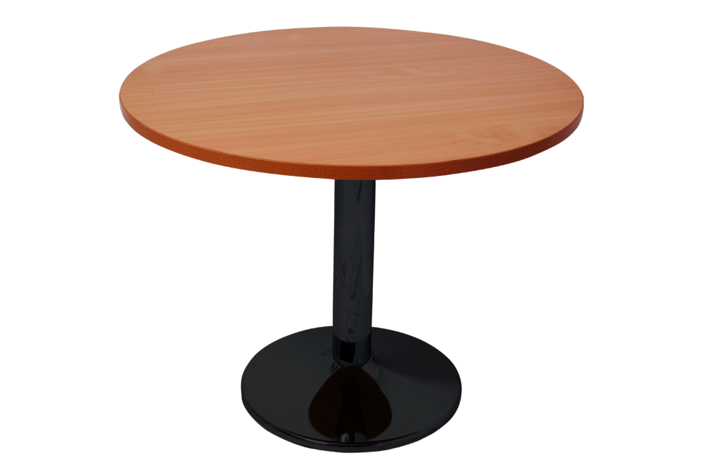 Black Disc Base Round Table Cherry Top Xpert Office Furniture